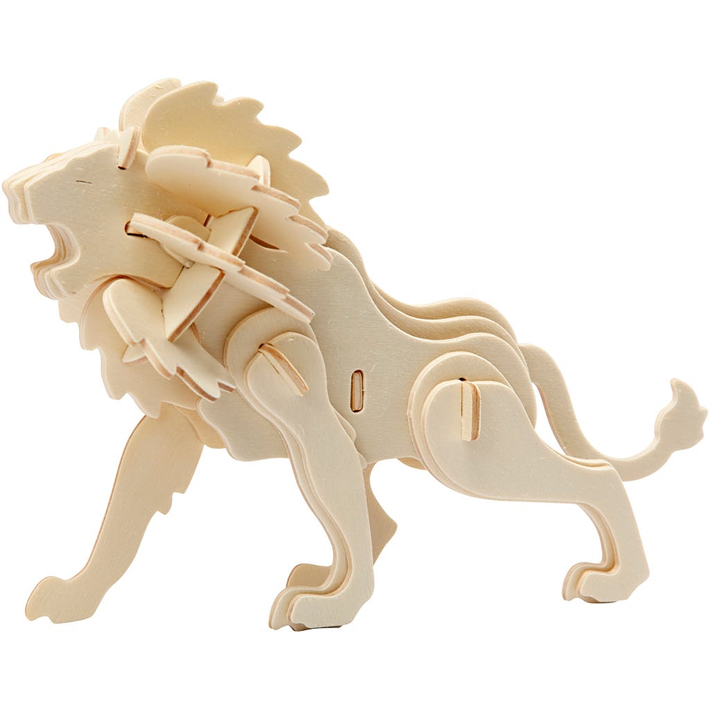 Afbeelding van 3D Puzzel, leeuw, afm 18,5x7x7,3 , 1 stuk | Speelgoed Houten Producten Decoratiematerialen | 8719346239266
