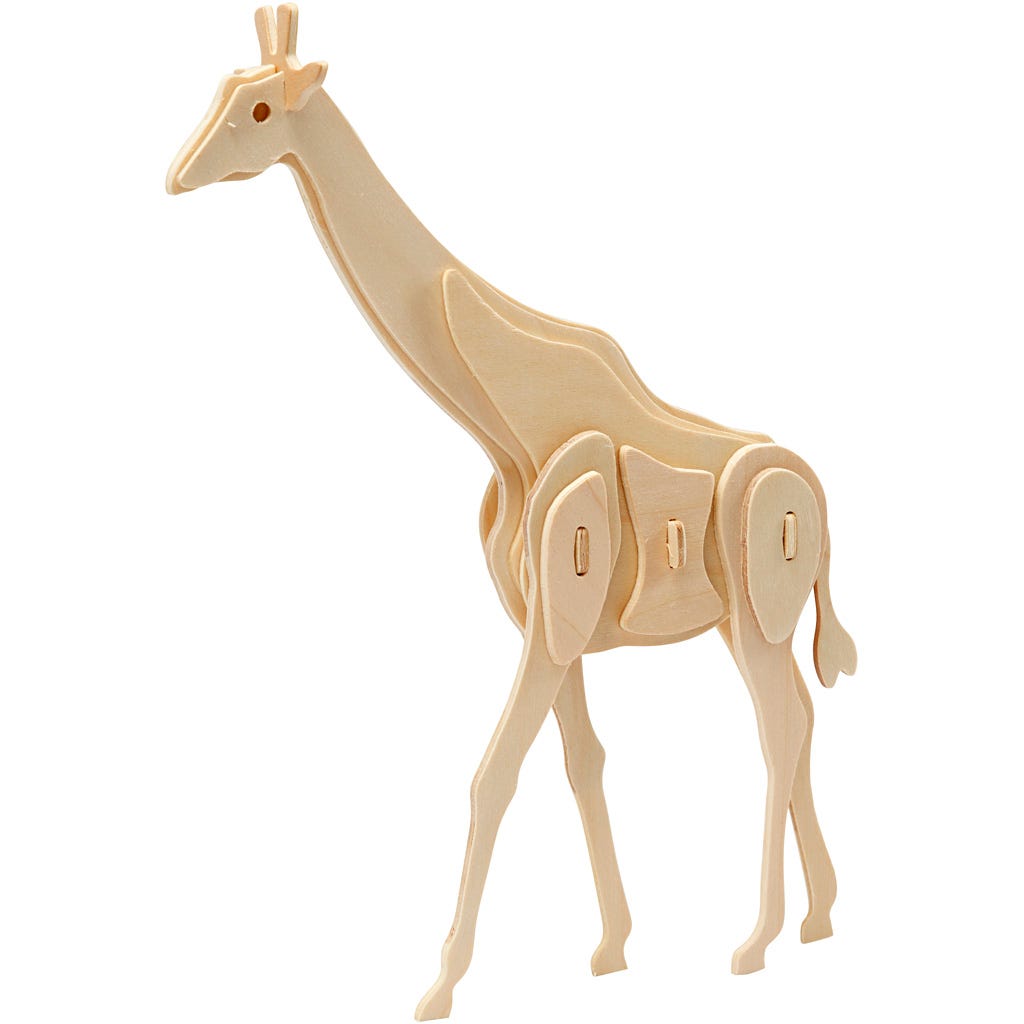 Afbeelding van 3D Puzzel, giraffe, afm 20x4,2x25 cm, 1 stuk | Speelgoed Houten Producten Decoratiematerialen | 8719346239273