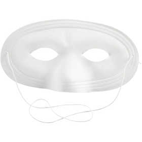 Afbeelding van Masker, H: 10 cm, B: 17,5 cm, wit, 1 stuk | Kunststof Masker Plastic / Acryl Producten Decoratiematerialen Hobbyproducten | 8719346163851
