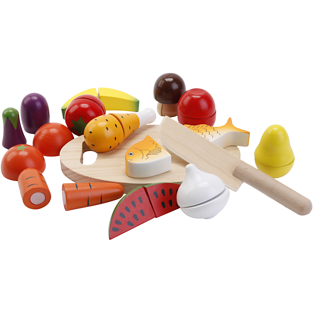 Afbeelding van VIGA snijvoedsel speelset, 26 onderdelen/ 1 set | Speelgoed Houten Producten Decoratiematerialen Hobbyproducten | 8719346290359