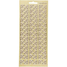 Afbeelding van Stickers, hoeken, 10x23 cm, goud, 1 vel | Peel Off Stickers Foliekarton Stickers en kleine decoratieve artikelen | 8719346069726