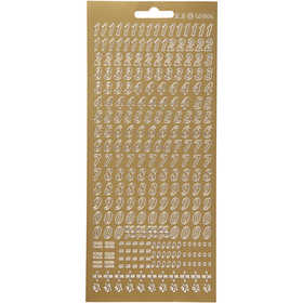 Afbeelding van Stickers, cijfers, 10x23 cm, goud, 1 vel | Peel Off Stickers Foliekarton Stickers en kleine decoratieve artikelen | 8719346070654
