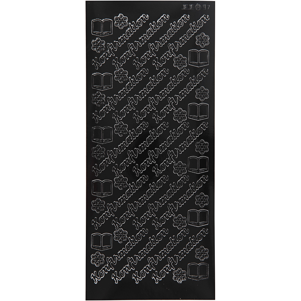 Afbeelding van Stickers, konfirmation, 10x23 cm, zwart, 1 vel | Peel Off Stickers Foliekarton Stickers en kleine decoratieve artikelen | 8719346228239