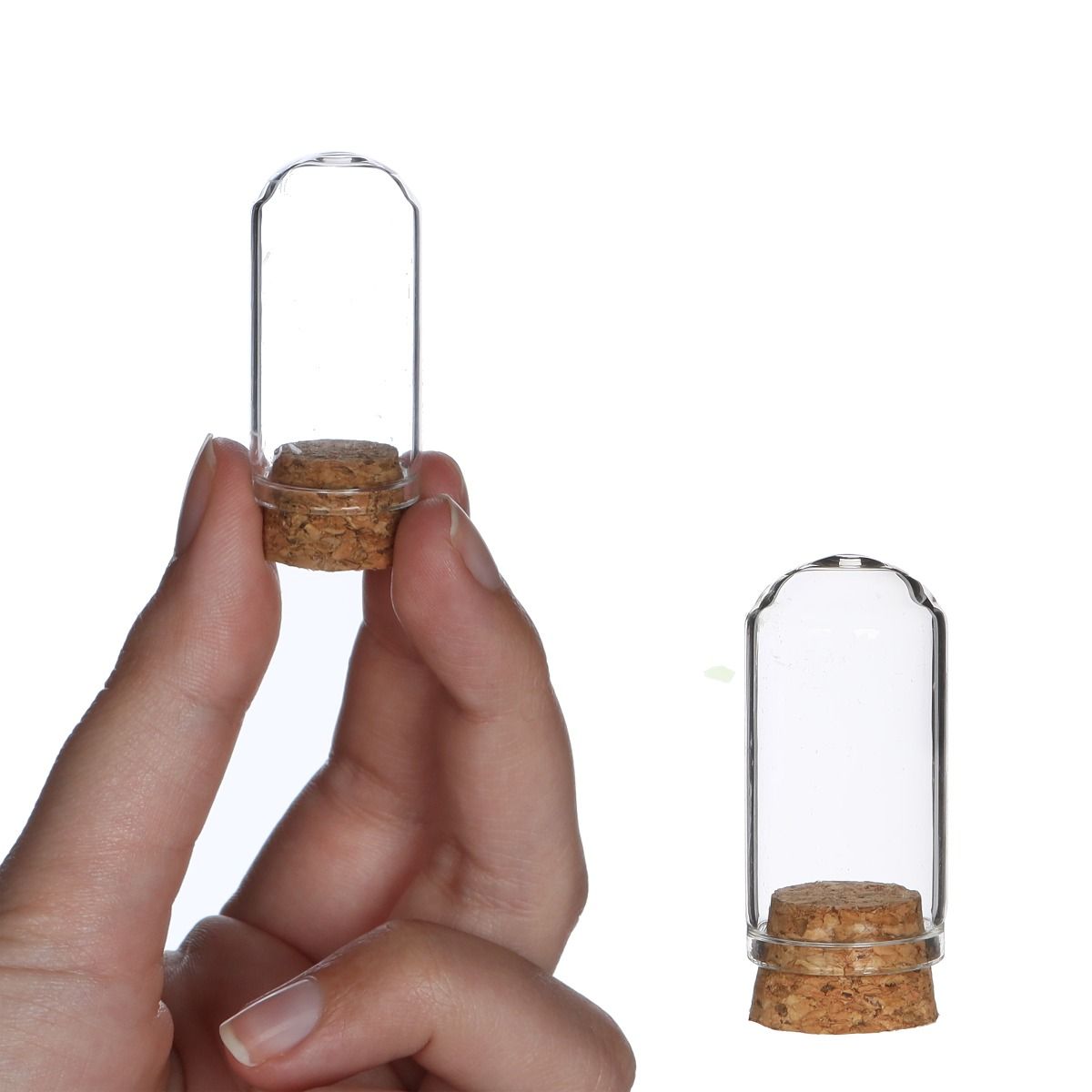 Glazen mini stolp Ø2cm en 4cm hoog met kurk