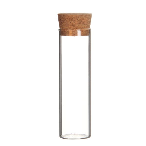Glazen reageerbuisjes met kurk Ø3cm H: 10 cm