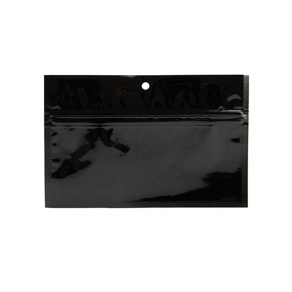 Zwart gemetalliseerde gripzakken met barri?re 15.2 x 7 cm (100 Pieces) [HZBB2MB]