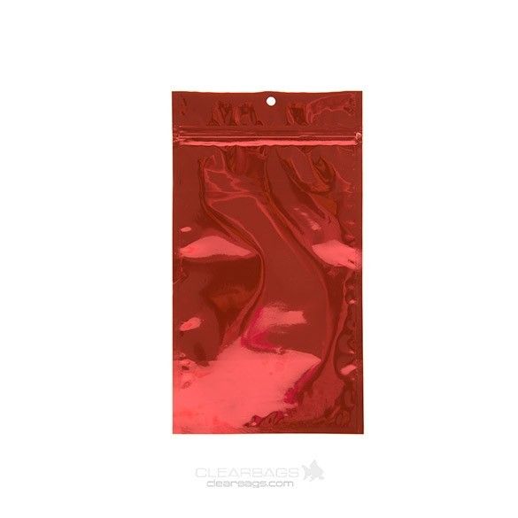 Rood gemetalliseerde gripzakken met barri?re 10,2 x 16,5 cm (100 stuks) [HZBB5MR]