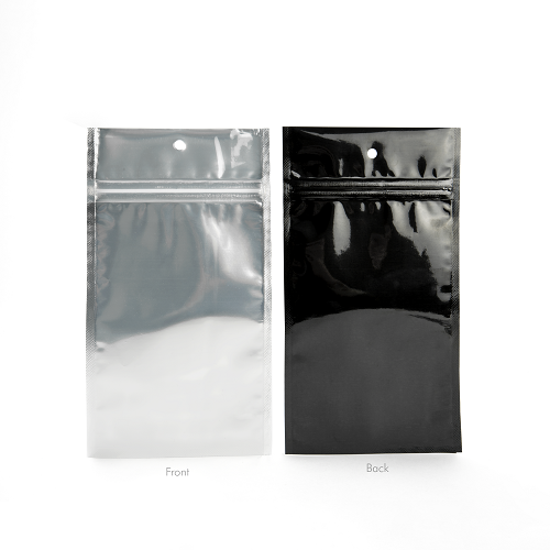 Zwart transparant gemetalliseerde gripzakken met barri?re 10,2 x 16,5 cm (100 stuks) [HZBB5CB]