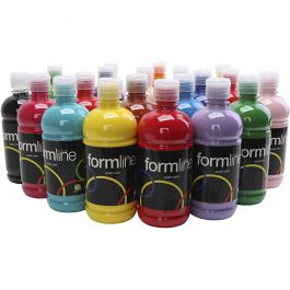 Tempera Verf Mat, diverse kleuren, 20x500 ml/ 1 doos [HOB-642095]