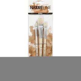 Nature Line kwasten, afm 8+12+20, L: 18,5-20,5 cm, B: 10-20 mm, plat, 3 stuk/ 1 doos [HOB-100263]