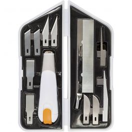 Fiskars Mes, beitel en zaagset, L: 15 cm, B: 3 cm, 1 set [HOB-1024385]