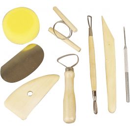 Kleilusgereedschappen, ronde kanten, L: 20 cm, 6 stuk/ 1 doos [HOB-10304]