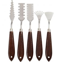 Paletmessen set met patroon, L: 17-21 cm, B: 2-3 cm, 5 stuk/ 1 doos [HOB-10313]