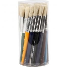 Kwasten voor Kinderen, L: 19 cm, B: 12 mm, rond, 30 stuk/ 1 doos [HOB-10350]