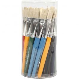 Kwasten voor Kinderen, L: 19 cm, B: 15 mm, plat, 30 stuk/ 1 doos [HOB-10351]