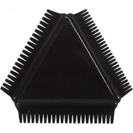Structuurkam van rubber, afm 9 cm, zwart, 1 stuk [HOB-10463]