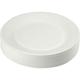 Papieren bord, d 18 cm, 100 stuk/ 1 doos [HOB-13204]