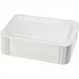 Platte langwerpige borden, afm 20x13 cm, 250 stuk/ 1 doos [HOB-13208]