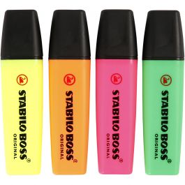 Markeerstiften, neon groen, neon oranje, neon roze, neon geel, 4 stuk/ 1 doos [HOB-14162]