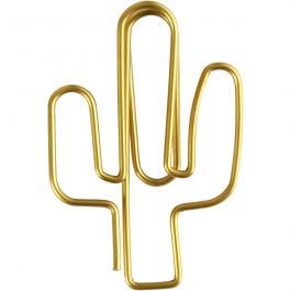 Clips, cactus, afm 40x30 mm, goud, 6 stuk/ 1 doos [HOB-14213]