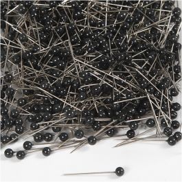 Kaart pinnen, L: 25 mm, d 4 mm, zwart, 1000 stuk/ 1 doos [HOB-14251]