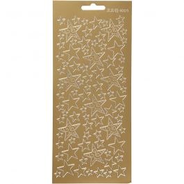 Stickers, sterren, 10x23 cm, goud, 1 vel [HOB-170182]