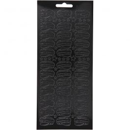 Stickers, hoed, vel 10x23 cm, zwart, 1 vel [HOB-170210]