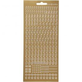 Stickers, cijfers, vel 10x23 cm, goud, 1 vel [HOB-170212]