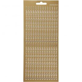 Stickers, cijfers, vel 10x23 cm, goud, 1 vel [HOB-170220]