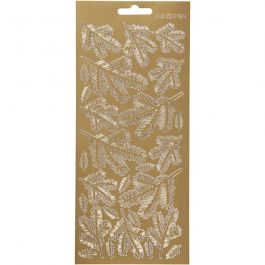 Stickers, twijgen, vel 10x23 cm, goud, 1 vel [HOB-170236]