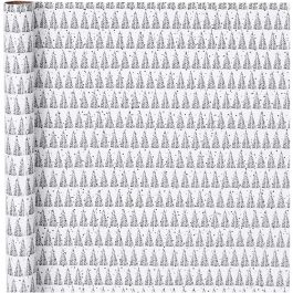 Inpakpapier, denneboom, B: 70 cm, 80 gr, groen, wit, 4 m/ 1 rol [HOB-190450]