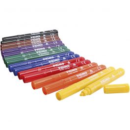 PRIMO Textielstiften, diverse kleuren, 12x8 stuk/ 1 doos [HOB-701298]