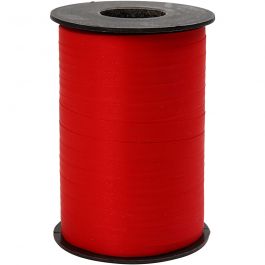 Cadeaulint, B: 10 mm, matt, rood, 250 m/ 1 rol [HOB-20026]