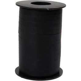 Cadeaulint, B: 10 mm, matt, zwart, 250 m/ 1 rol [HOB-20033]