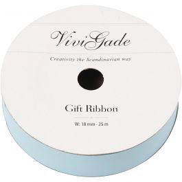 Cadeaulint, B: 18 mm, matt, lichtblauw, 25 m/ 1 rol [HOB-20037]
