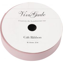 Cadeaulint, B: 18 mm, matt, lichtrood, 25 m/ 1 rol [HOB-20038]