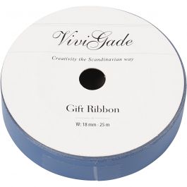 Cadeaulint, B: 18 mm, matt, blauw, 25 m/ 1 rol [HOB-20039]