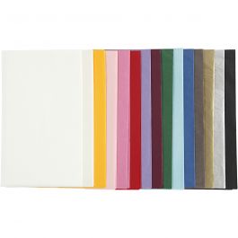 Tissuepapier, vel 50x70 cm, 17 gr, diverse kleuren, 15x2 vel/ 1 doos [HOB-20092]