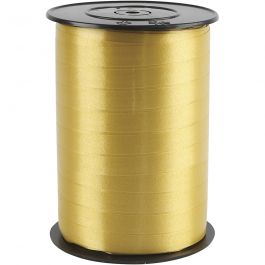 Cadeaulint, B: 10 mm, glossy, goud, 250 m/ 1 rol [HOB-20208]
