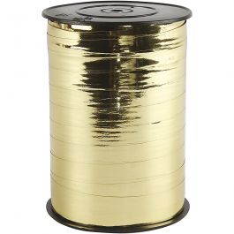 Cadeaulint, B: 10 mm, glossy, goud metallic, 250 m/ 1 rol [HOB-20220]