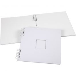 Spiraal gebonden Scrapbook, afm 30,5x30,5 cm, 250 gr, wit, 1 stuk [HOB-20447]
