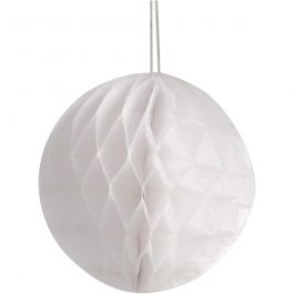 Pompon van papier, d 8 cm, wit, 10 stuk/ 1 doos [HOB-20463]