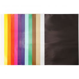 Glanspapier, vel 32x48 cm, 80 gr, diverse kleuren, 100 vel/ 1 doos [HOB-20468]