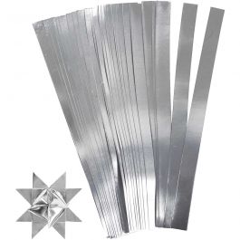 Vlechtstroken, L: 45 cm, d 4,5 cm, B: 10 mm, zilver, 100stroken/ 1 doos [HOB-20714]