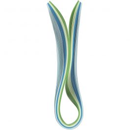 Quilling stroken, L: 78 cm, B: 5 mm, 120 gr, blauw, groen, lime groen, turquoise, 100 stuk/ 1 doos [HOB-20796]