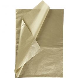 Tissuepapier, vel 50x70 cm, 17 gr, goud, 25 vel/ 1 doos [HOB-20817]