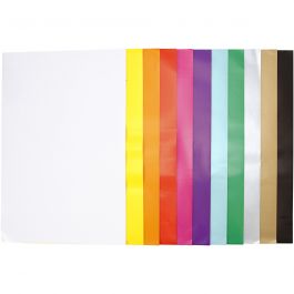 Glanspapier, vel 32x48 cm, 80 gr, diverse kleuren, 11x25 vel/ 1 doos [HOB-20852]