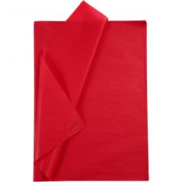 Tissuepapier, vel 50x70 cm, 17 gr, rood, 25 vel/ 1 doos [HOB-20863]