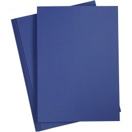 Gekleurd Karton, A4, vel 210x297 mm, 180 gr, donkerblauw, 20 vel/ 1 doos [HOB-211066]