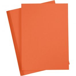 Gekleurd Karton, A4, vel 210x297 mm, 180 gr, oranje, 20 vel/ 1 doos [HOB-21113]